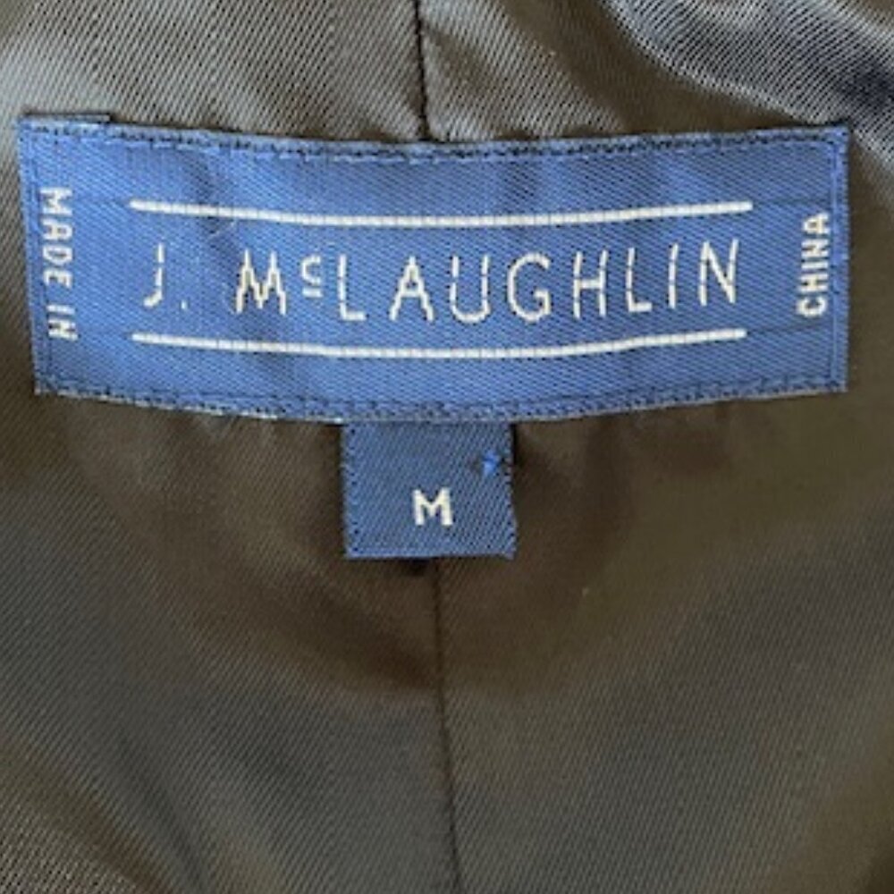 J. MCLAUGHLIN Equestrian Print Silk Quilted Vest Black Medium - Picture 10 of 15